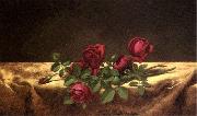 Martin Johnson Heade Roses Lying on Gold Velvet oil